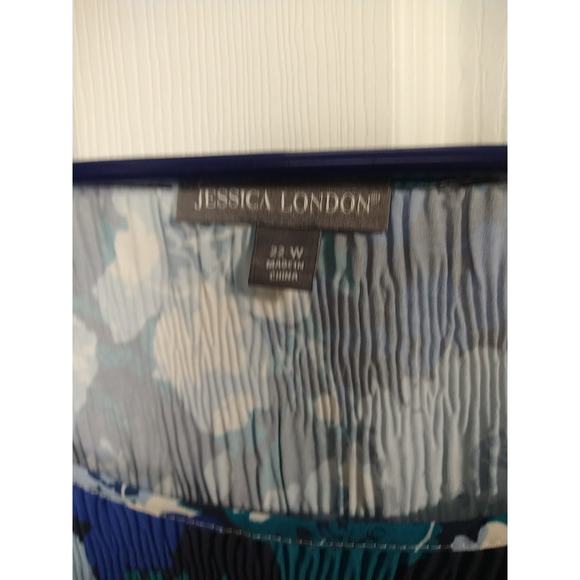 Jessica London Woman 22W Blouse Pullover Belle Flare 3/4 Sleeve Floral Baby Doll - Picture 3 of 8